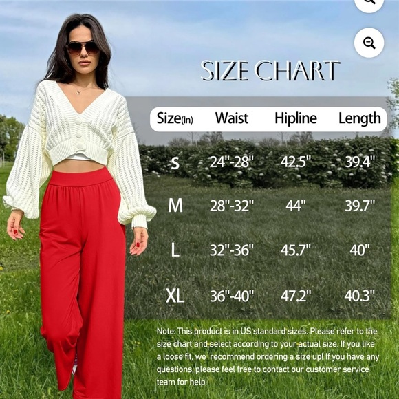 NWOT OQQ Sexy Red Wide-Leg Pants Size M - Picture 3 of 3